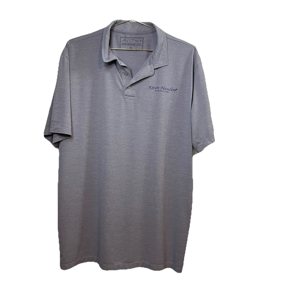 ANETIK Men's Low Pro Tech Polo Shirt Size XL Gray Alloy UPF 30+ Performance